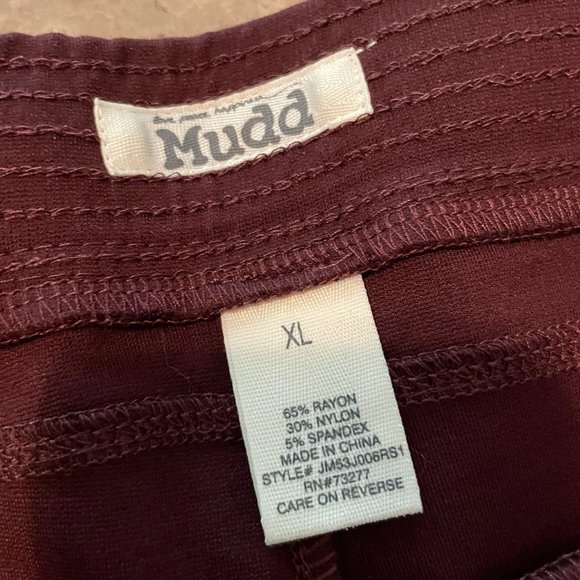 NWT - High Rise Mudd Leggings - Size XL (Red/Maroon/Wine color) - Picture 4 of 6